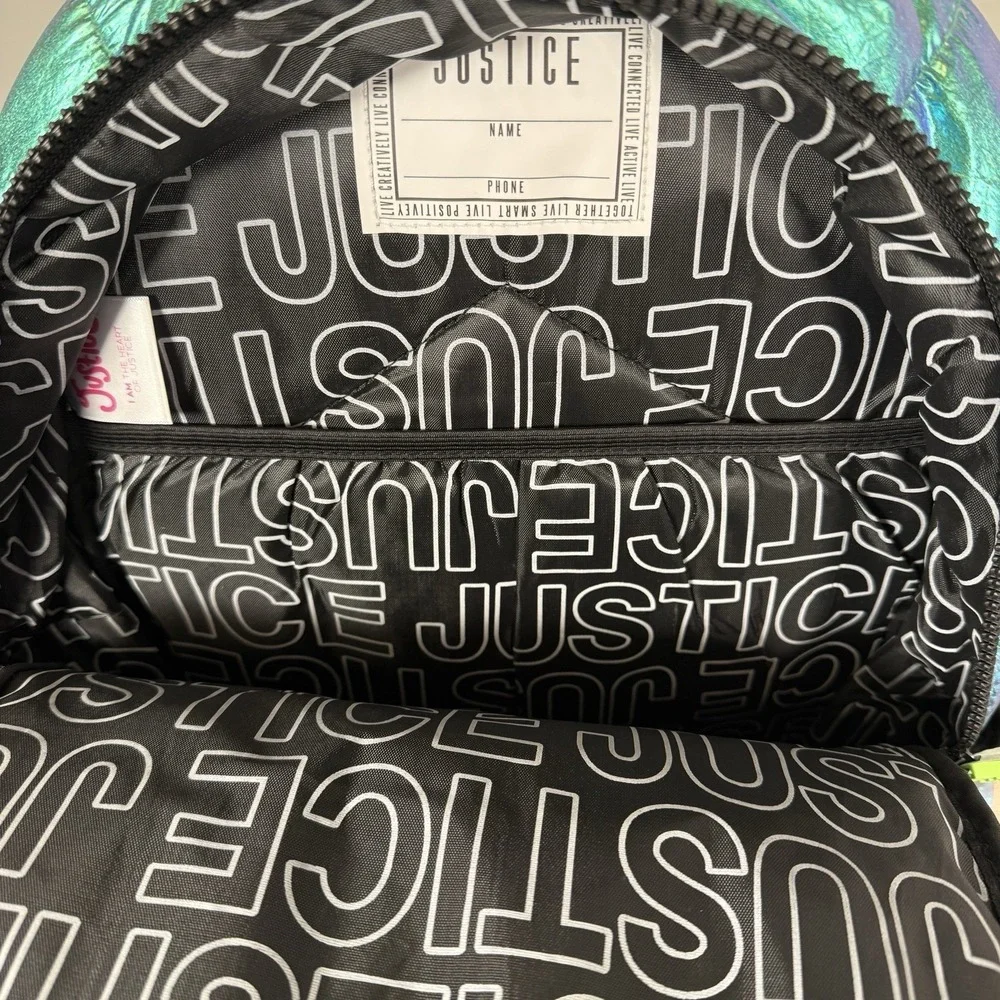 Justice‎ The Supa Puffs Backpack Green/Teal Lunchbox New